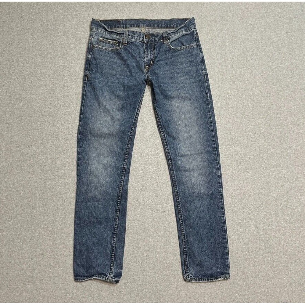 Aeropostale Jeans Mens 31X29 (31X32 Tag) Blue Straight Faded Distressed Denim